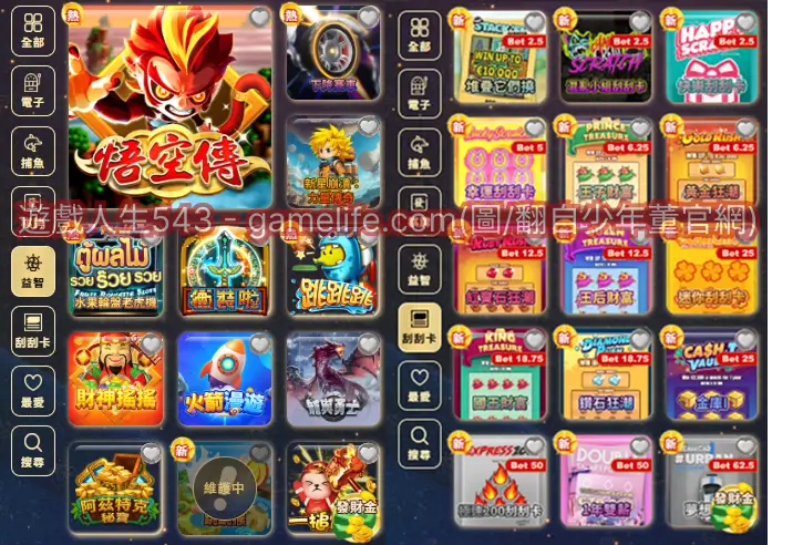 少年董娛樂城 - 遊戲種類02